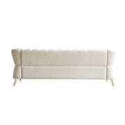 Gold trim diamond tufted pattern velvet fabric sofa by La Spezia additional picture 2