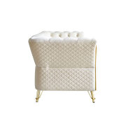 Gold trim diamond tufted pattern velvet fabric sofa by La Spezia additional picture 4