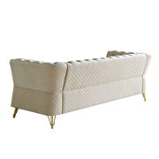 Gold trim diamond tufted pattern velvet fabric sofa by La Spezia additional picture 5