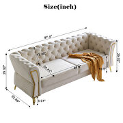 Gold trim diamond tufted pattern velvet fabric sofa by La Spezia additional picture 6