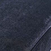 Gold trim diamond tufted pattern black velvet fabric sofa by La Spezia additional picture 6