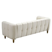 Beige velvet fabric tufted low-profile modern sofa by La Spezia additional picture 3
