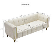 Beige velvet fabric tufted low-profile modern sofa by La Spezia additional picture 4