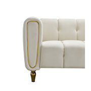 Beige velvet fabric tufted low-profile modern sofa by La Spezia additional picture 6
