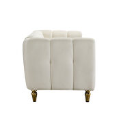 Beige velvet fabric tufted low-profile modern sofa by La Spezia additional picture 7