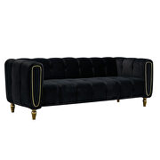 Black velvet fabric tufted low-profile modern sofa by La Spezia additional picture 2