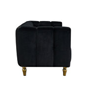 Black velvet fabric tufted low-profile modern sofa by La Spezia additional picture 3
