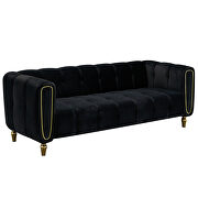 Black velvet fabric tufted low-profile modern sofa by La Spezia additional picture 5