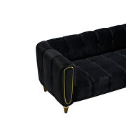 Black velvet fabric tufted low-profile modern sofa by La Spezia additional picture 7