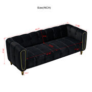 Black velvet fabric tufted low-profile modern sofa by La Spezia additional picture 8