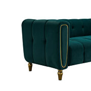 Green velvet fabric tufted low-profile modern sofa by La Spezia additional picture 2
