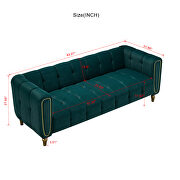 Green velvet fabric tufted low-profile modern sofa by La Spezia additional picture 4