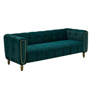 Green velvet fabric tufted low-profile modern sofa by La Spezia additional picture 5