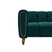 Green velvet fabric tufted low-profile modern sofa by La Spezia additional picture 6