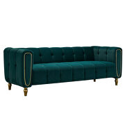 Green velvet fabric tufted low-profile modern sofa by La Spezia additional picture 7