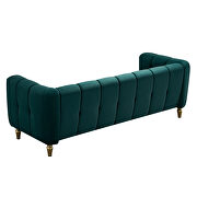 Green velvet fabric tufted low-profile modern sofa by La Spezia additional picture 8