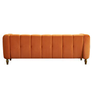 Orange velvet fabric tufted low-profile modern sofa by La Spezia additional picture 5