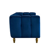 Navy velvet fabric tufted low-profile modern sofa by La Spezia additional picture 2