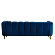 Navy velvet fabric tufted low-profile modern sofa by La Spezia additional picture 5