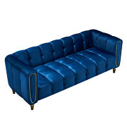 Navy velvet fabric tufted low-profile modern sofa by La Spezia additional picture 8