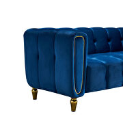 Navy velvet fabric tufted low-profile modern sofa by La Spezia additional picture 10