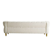 Golden trim & legs sofa in beige boucle fabric by La Spezia additional picture 3