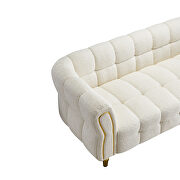 Golden trim & legs sofa in beige boucle fabric by La Spezia additional picture 6