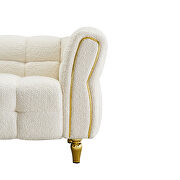 Golden trim & legs sofa in beige boucle fabric by La Spezia additional picture 7