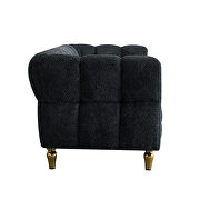 Golden trim & legs sofa in dark gray boucle fabric by La Spezia additional picture 4