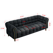 Golden trim & legs sofa in dark gray boucle fabric by La Spezia additional picture 7