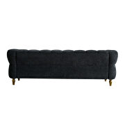 Golden trim & legs sofa in dark gray boucle fabric by La Spezia additional picture 9