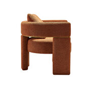 Orange boucle upholstered accent chair by La Spezia additional picture 3