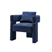 Navy blue boucle upholstered accent chair by La Spezia additional picture 2