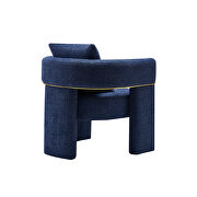 Navy blue boucle upholstered accent chair by La Spezia additional picture 4