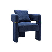 Navy blue boucle upholstered accent chair by La Spezia additional picture 6