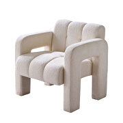 Boucle polyester beige fabric plush accent chair by La Spezia additional picture 4