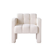 Boucle polyester beige fabric plush accent chair by La Spezia additional picture 6
