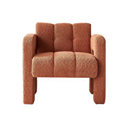 Boucle polyester orange fabric plush accent chair by La Spezia additional picture 2