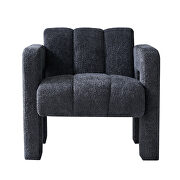Boucle polyester dark gray fabric plush accent chair by La Spezia additional picture 11