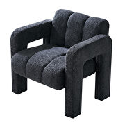 Boucle polyester dark gray fabric plush accent chair by La Spezia additional picture 3