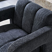 Boucle polyester dark gray fabric plush accent chair by La Spezia additional picture 4