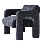 Boucle polyester dark gray fabric plush accent chair by La Spezia additional picture 10