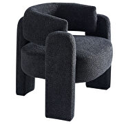 Boucle upholstery accent chair in dark gray fabric by La Spezia additional picture 3