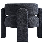 Boucle upholstery accent chair in dark gray fabric by La Spezia additional picture 4