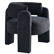Boucle upholstery accent chair in dark gray fabric by La Spezia additional picture 5