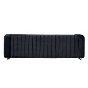 Channel tufted back black velvet fabric sofa w/ golden legs by La Spezia additional picture 7