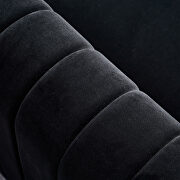 Channel tufted back black velvet fabric sofa w/ golden legs by La Spezia additional picture 10