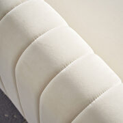 Channel tufted back beige velvet fabric sofa w/ golden legs by La Spezia additional picture 8