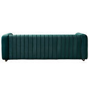 Channel tufted back green velvet fabric sofa w/ golden legs by La Spezia additional picture 5