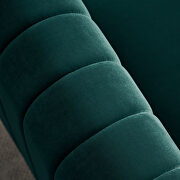 Channel tufted back green velvet fabric sofa w/ golden legs by La Spezia additional picture 7
